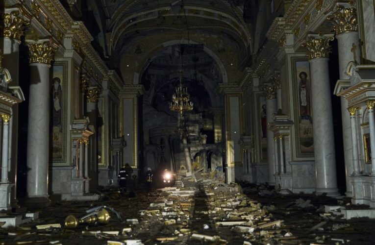 The latest Russian strike on Ukraine’s Odessa leaves 1 dead, many hurt and a cathedral badly damaged