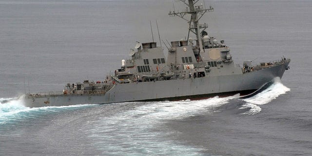 USS MCFAUL patrols waters