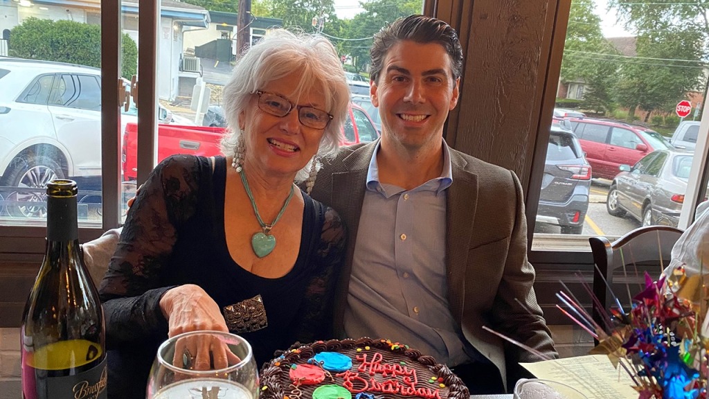 Laidley with his mother Diane.