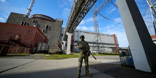 Russian soldier at the Zaporizhzhia nuclear plant