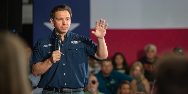 Florida Governor Ron DeSantis arrives at a campaign event