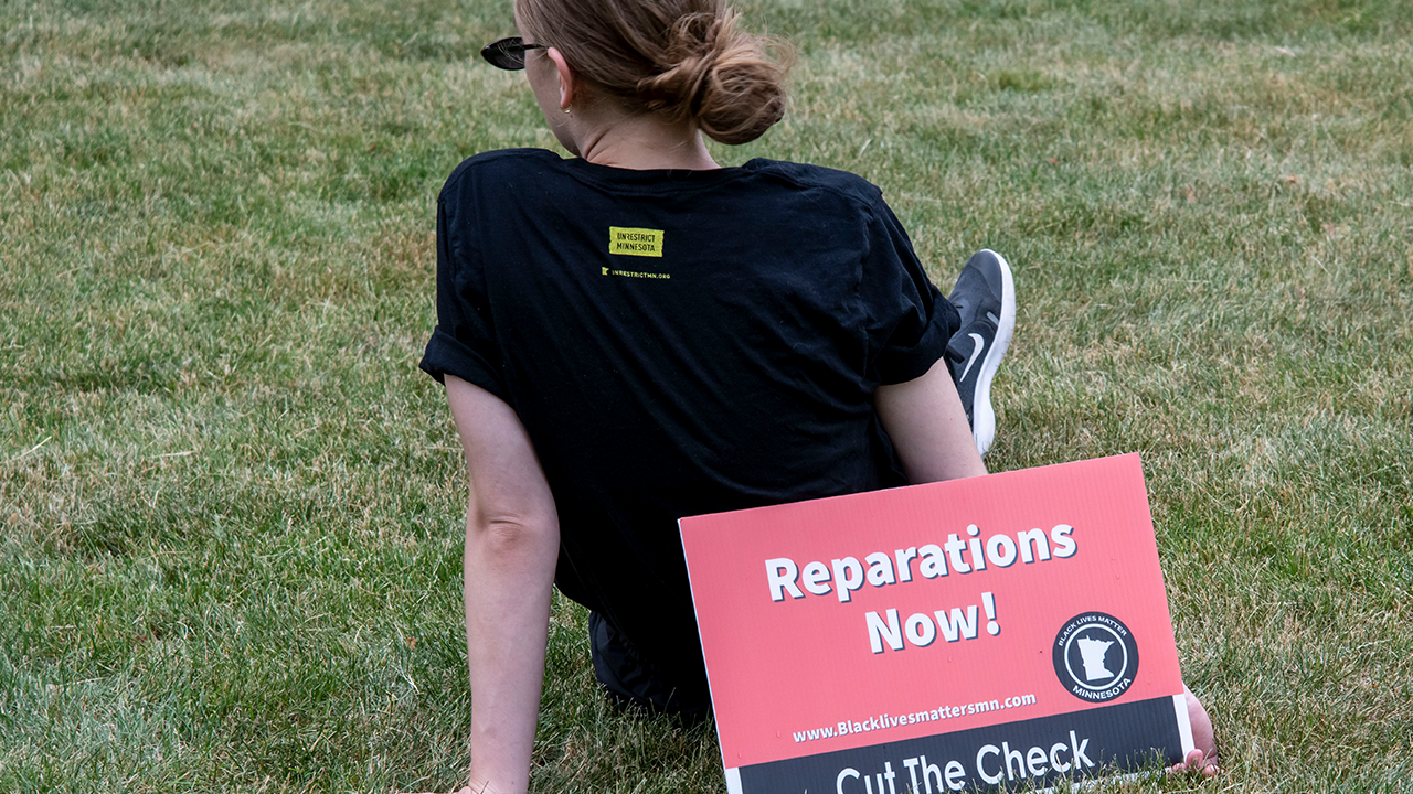 March and rally for reparations, child protection, and advancement of people's rights, June 17, 2021 in St. Paul, Minn.