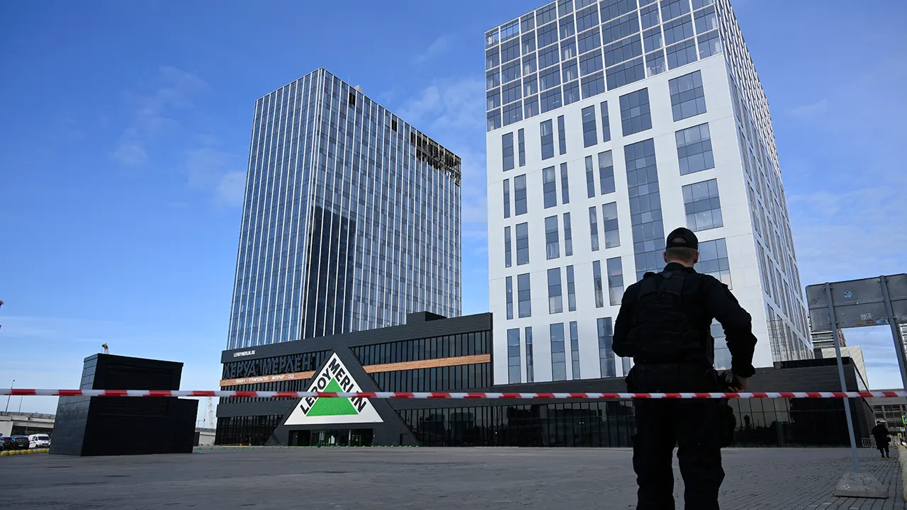 Two buildings, one damaged