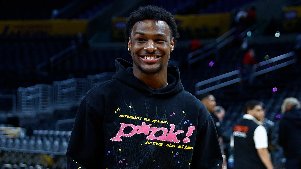 Bronny James at the Lakers arena