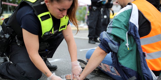 Climate protests glue