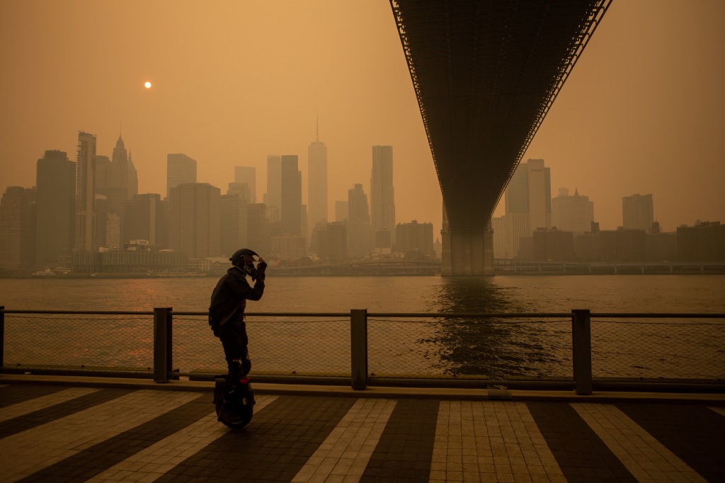 The Air Quality Index (AQI) ranges from 0 to 500, as the current AQI levels are "unhealthy" across the northeast and the midwest. 