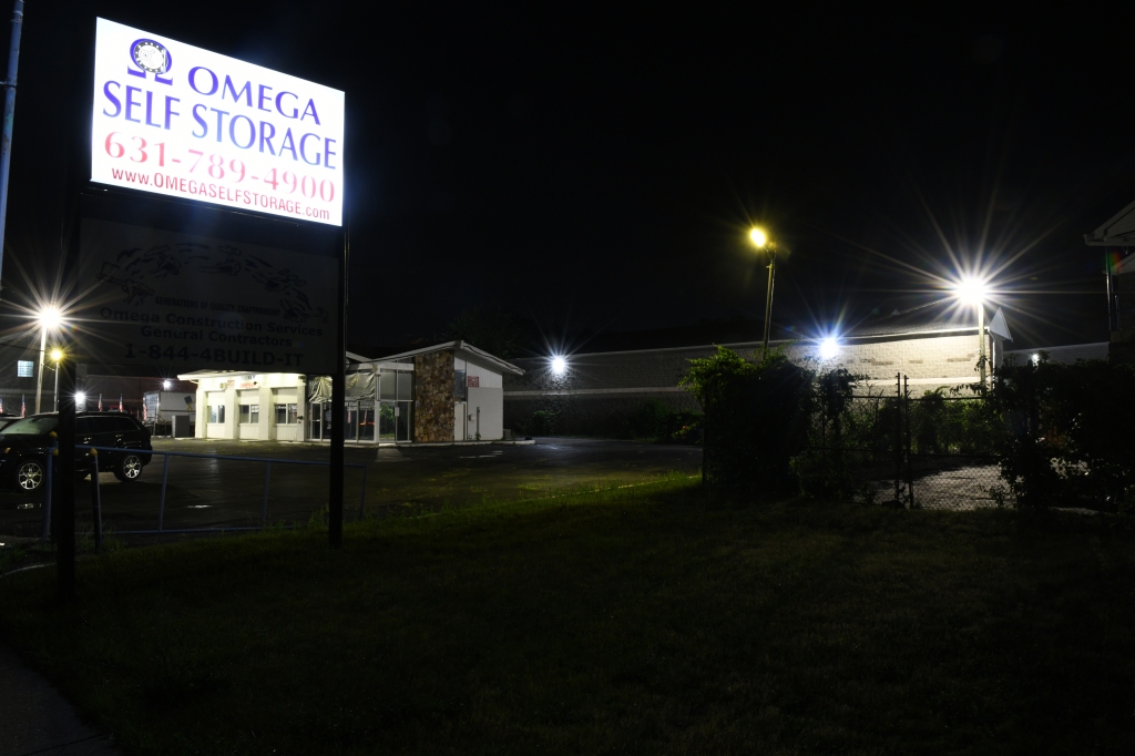 The storage facility is located in Amityville, New York, near the border of Nassau and Suffolk Counties.