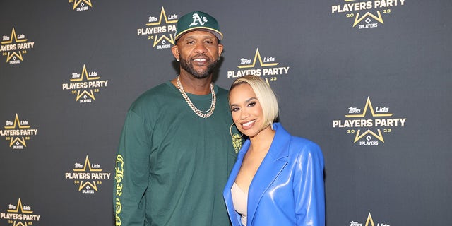 CC Sabathia poses on red carpet with his wife, Amber