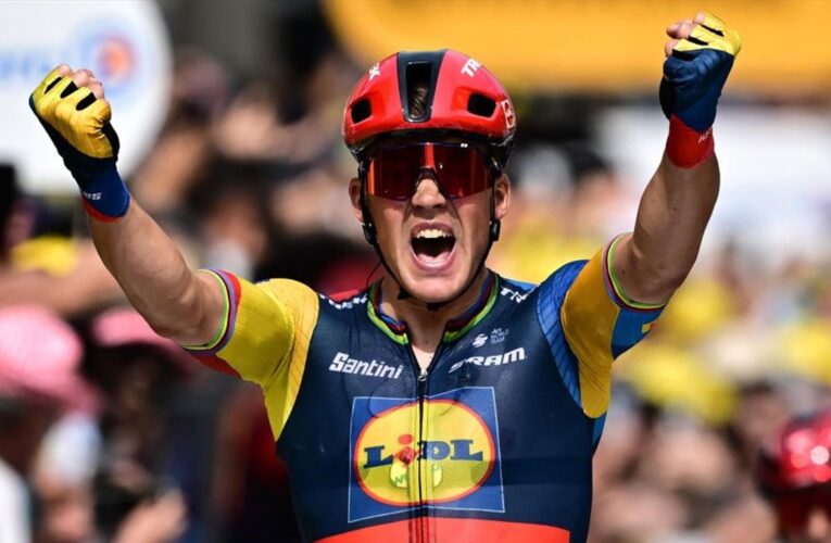 Tour de France 2023: Mads Pedersen wins Stage 8 as Wout van Aert denied, Mark Cavendish crashes out