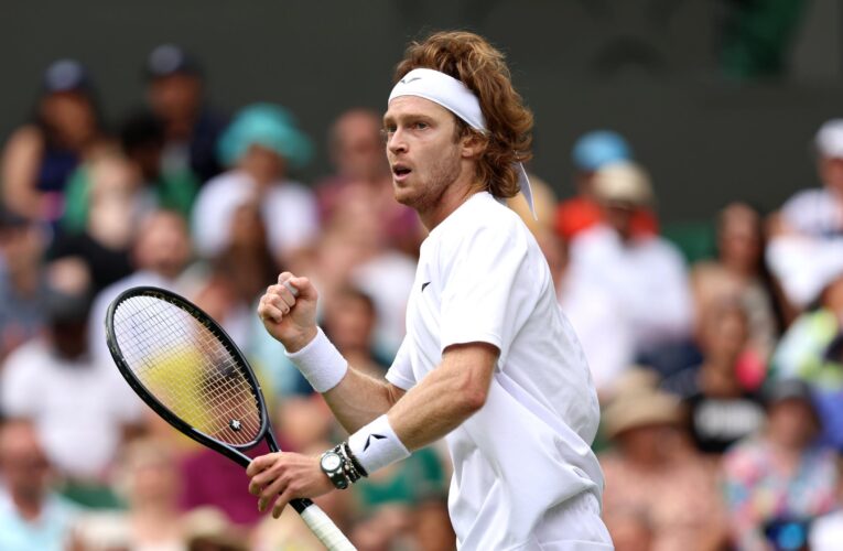 Wimbledon 2023: Andrey Rublev sees off Alexander Bublik to reach Wimbledon quarter-finals for first time