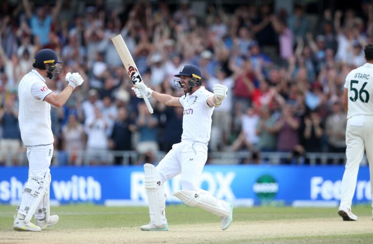 Harry Brook stars as England keep Ashes alive with three-wicket win over Australia at Headingley