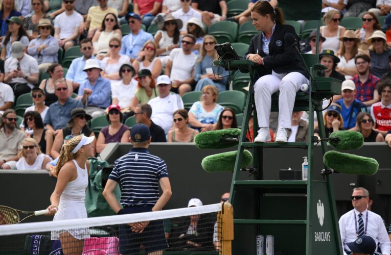 Wimbledon 2023: Mirra Andreeva fumes at umpire after point penalty for racquet abuse in Madison Keys loss