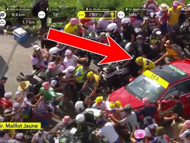 Jonas Vingegaard held up by stalled moto and car at Tour de France in ‘nightmare’ scenes on Stage 17