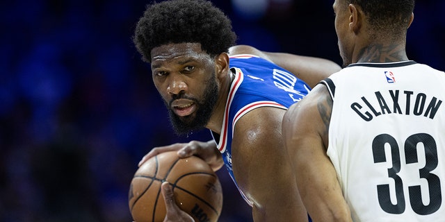 Joel Embiid prepares to move