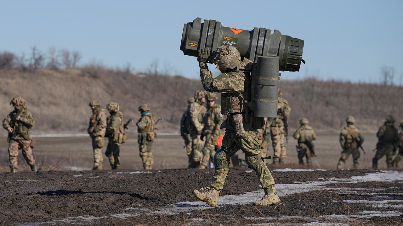 Ukrainian solider with American weapon