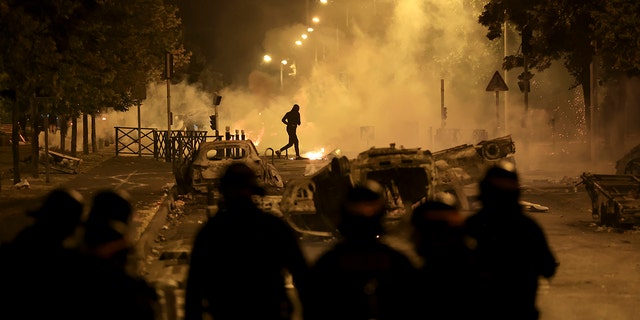 Police, protesters