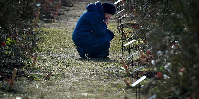 A woman mourning