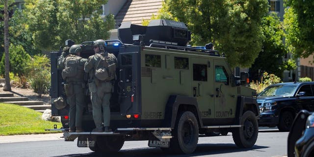 Authorities on armored vehicle