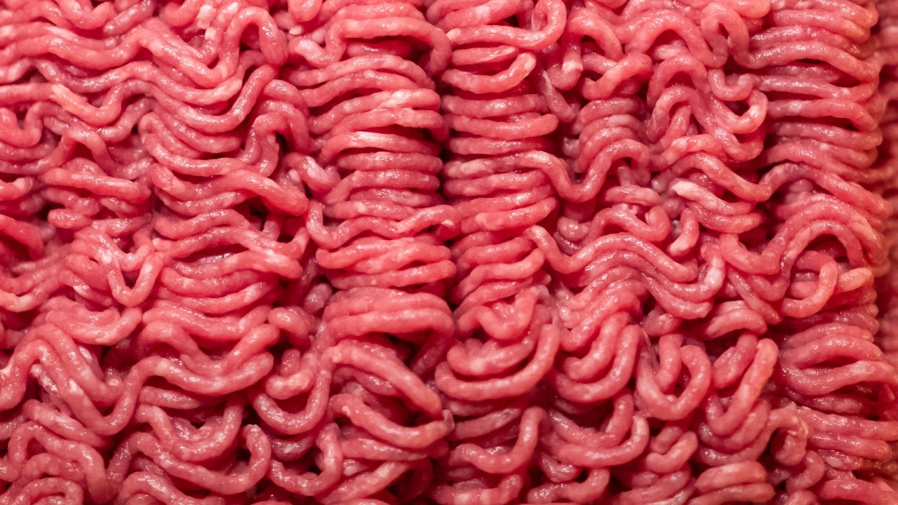 Up-close photo of organic ground beef