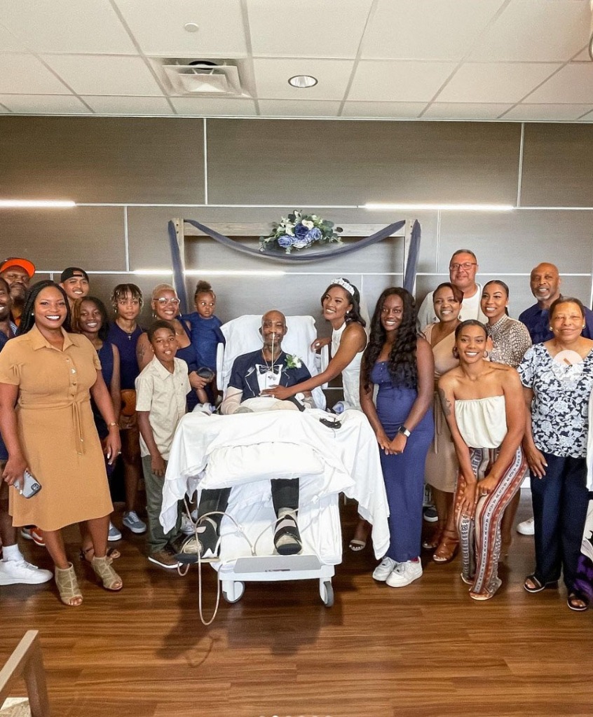 Family and friends flocked to the hospital to witness the wedding.