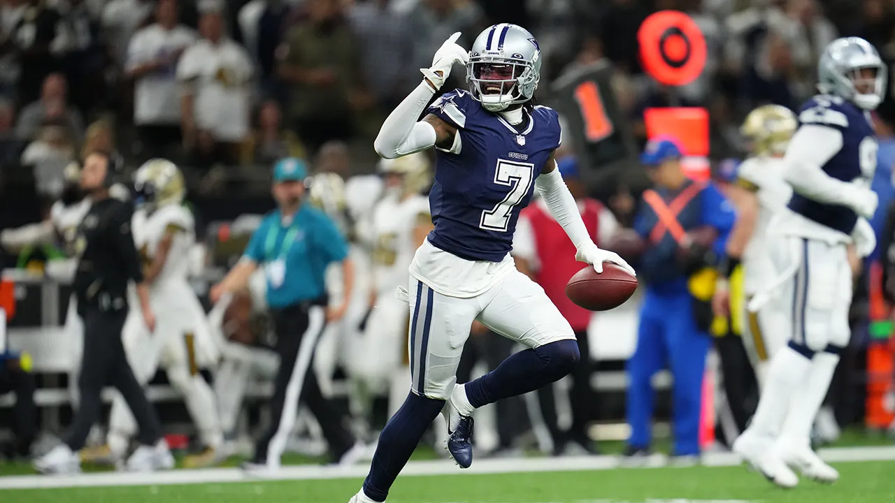 Trevon Diggs celebrates during a game