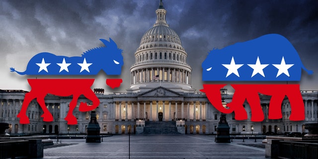 Donkey, elephant, capitol