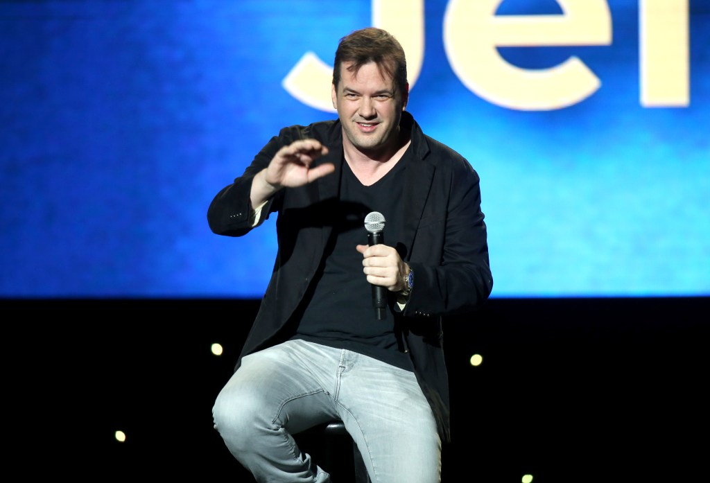 Jim Jefferies performs onstage at the International Myeloma Foundation 12th Annual Comedy Celebration at The Wilshire Ebell Theatre on November 03, 2018 in Los Angeles, California. 