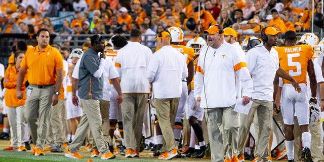 Jeremy Pruitt on the sidelines against the Indiana Hoosiers