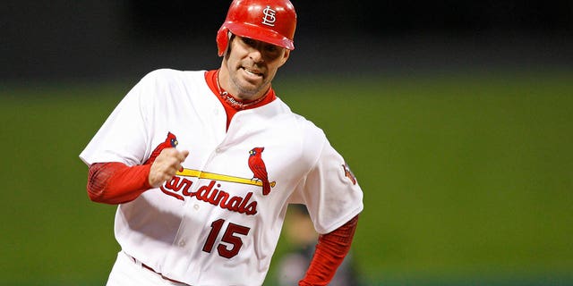 Jim Edmonds rounds the bases during a Cardinals game in 2006