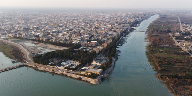 A view of the city, a river