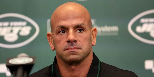 Robert Saleh attends a press conference