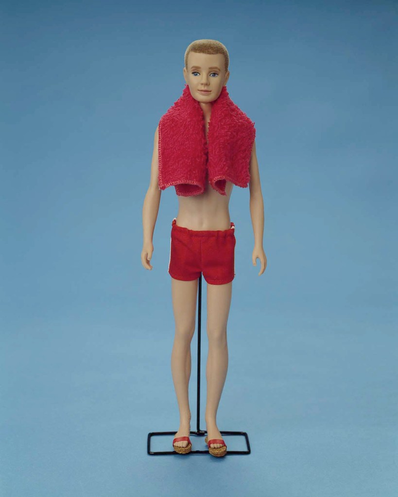 A 1961 original Ken doll stands on display during a 40th-anniversary celebration on March 13, 2001, held by Mattel toy company.