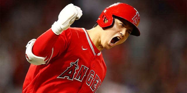 Shohei Ohtani after hitting a home run