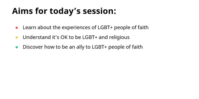 Just Like Us slide about LGBT+ and religion