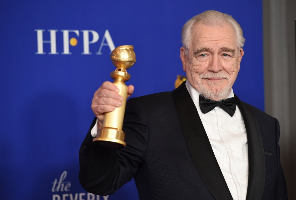 
Brian Cox poses in the press room with the award for best performance by an actor in a television series, drama for "Succession" at the 77th annual Golden Globe Awards at the Beverly Hilton Hotel in 2020 in Beverly Hills, Calif.