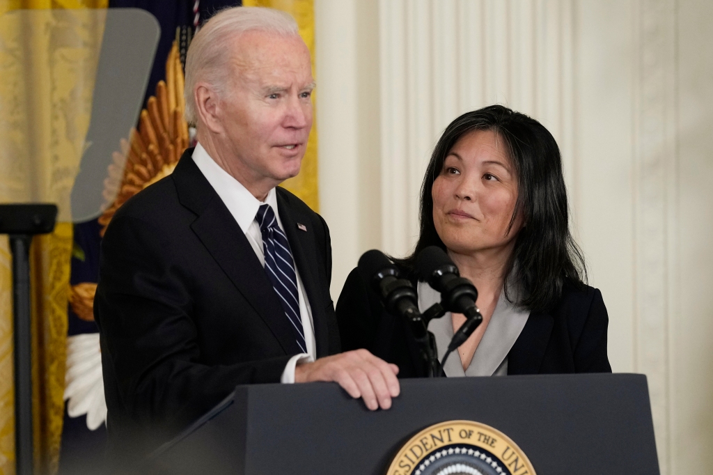 President Biden and Acting Labor Secretary Julie Su