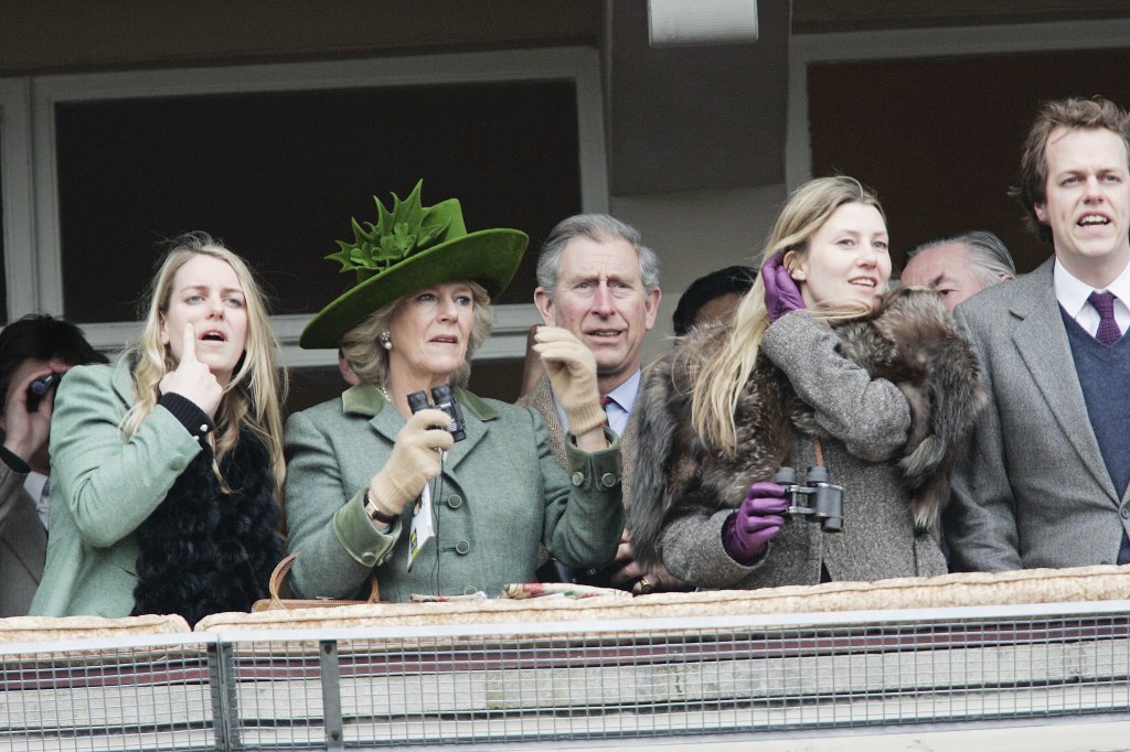 Camilla's daughter Laura (from left); Camilla herself; King Charles; Sara Parker Bowles and Tom Parker Bowles at the races in 2006.  