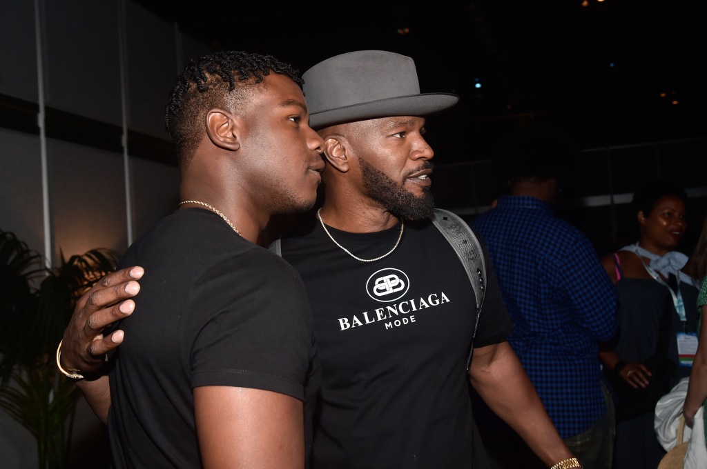 John Boyega of "Star Wars: The Rise of Skywalker" and Jamie Foxx of "Soul" at a Disney event in 2019. 