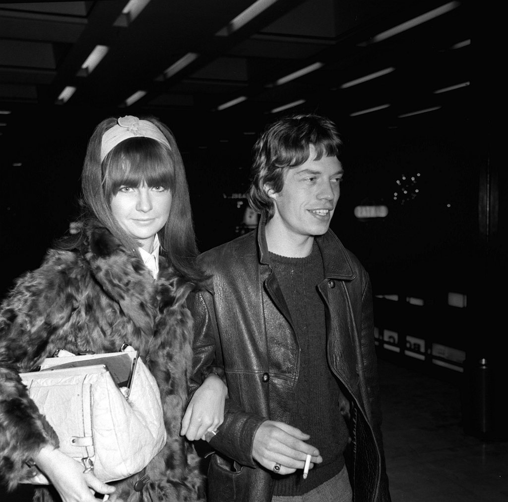 Mick kicked his long-suffering mod girlfriend, model Chrissie Shrimpton, out of his house and installed Marianne Faithfull. 