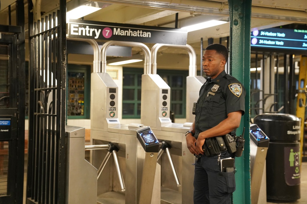 Police outside of subway station