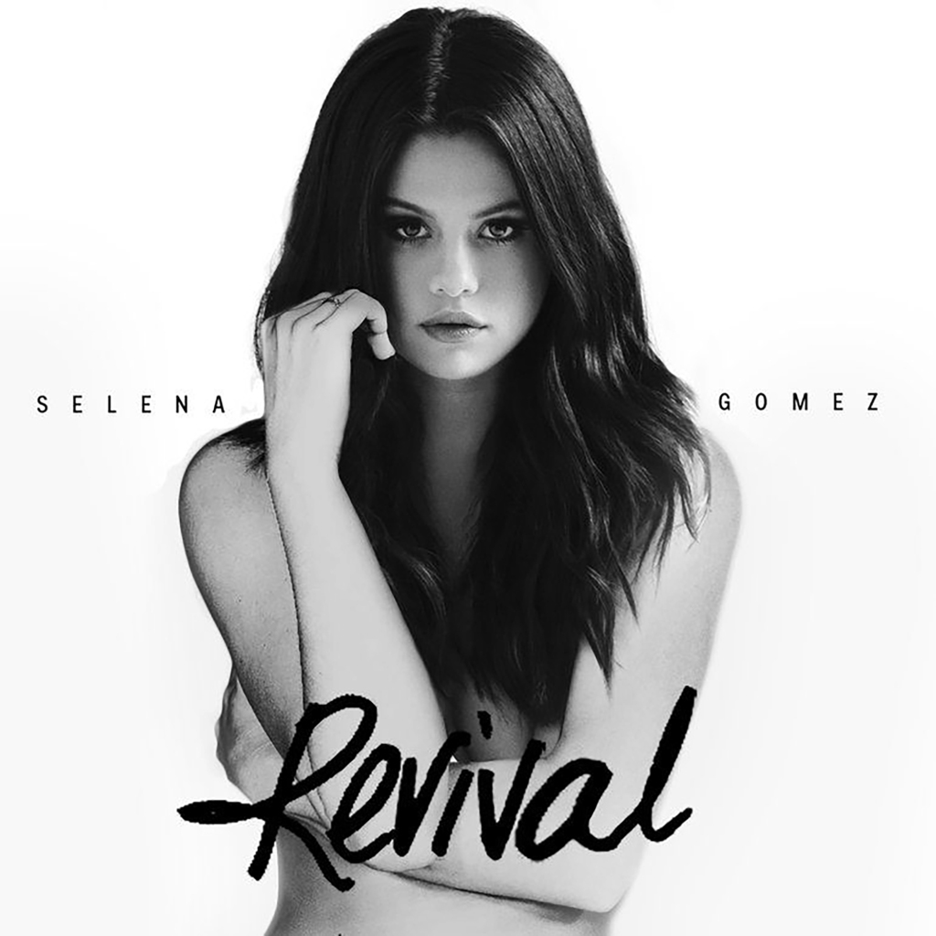 Selena Gomez, topless, on the cover of her album "Revival."