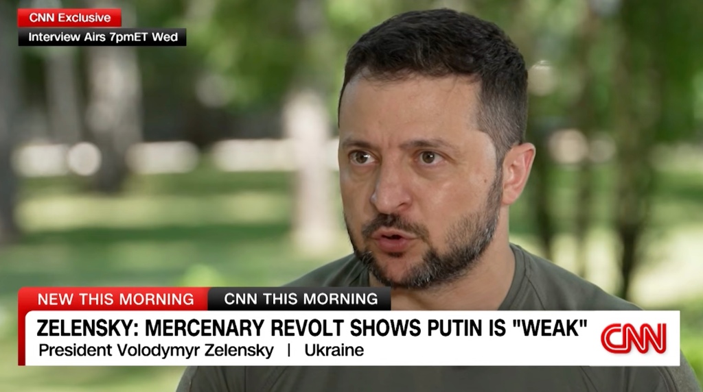 Ukrainian President Volodymyr Zelensky speaks to CNN. 