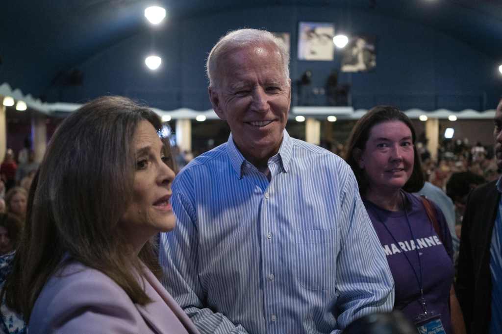 Joe Biden and Marianne Williamson 