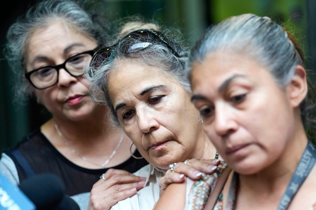 Rudy Farias' aunts, from left, Sylvia Sanchez Lopez, Pauline Sanchez and Michelle Sanchez.