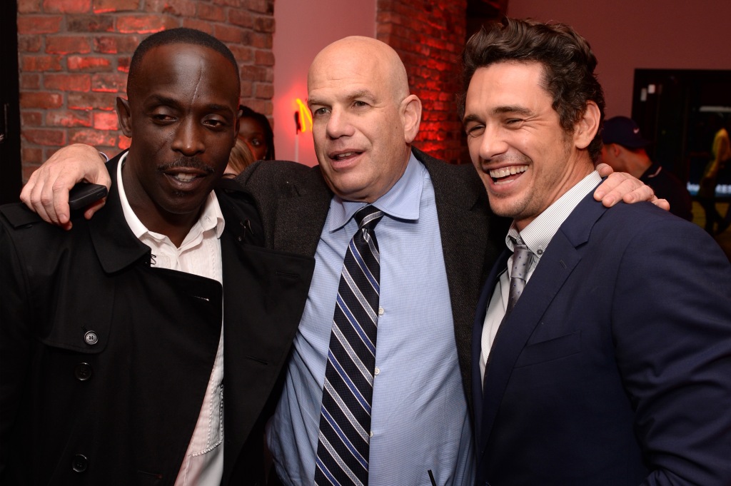 Williams is pictured with Simon and actor James Franco in 2017.