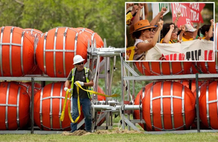 Texas begins installing buoy barrier along Rio Grande to deter migrant border crossings