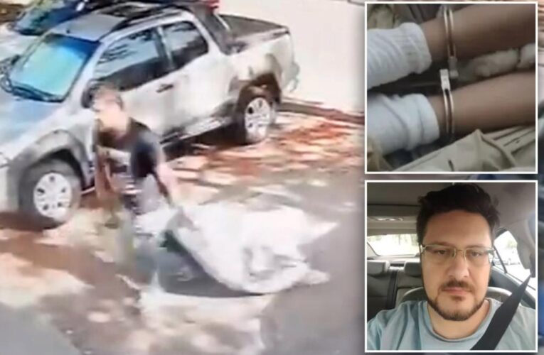 Man who allegedly kidnapped girl to be ‘sex slave’ and stuffed her in suitcase caught on video