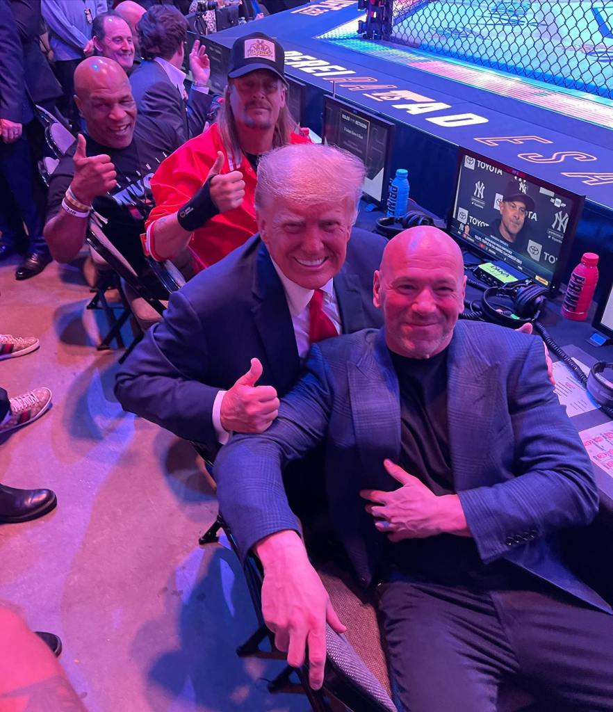 Donald Trump, Dana White, Kid Rock and Mike Tyson with PRIME drinks
