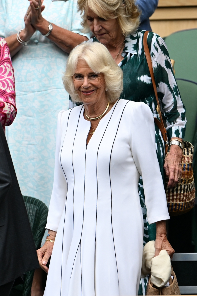 "As a stylist, I would prefer to see Queen Camilla’s hemline come up just a little and see her wear more structured fabrics and more form-fitting sheath dresses like other royal ladies," Dawkins said. 