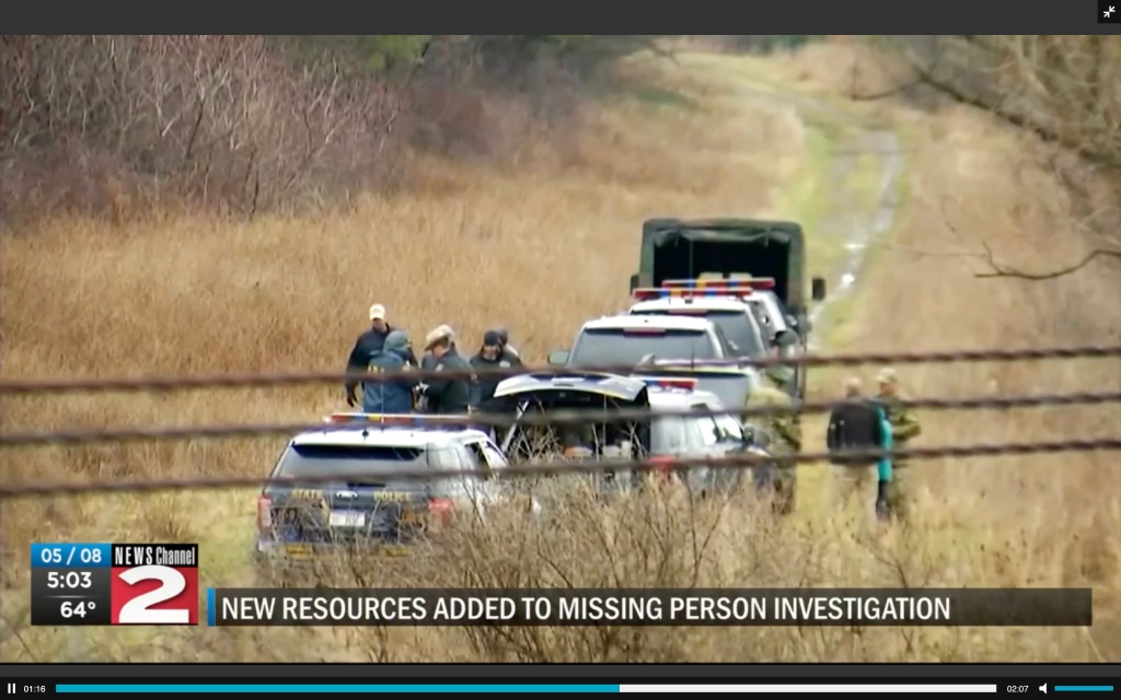 Police gathered to search brush